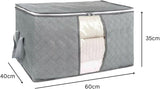 GOMINIMO 5 Pack 105L Clothes Storage Bag with Handles (Grey) - Rear View