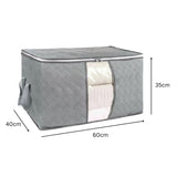 GOMINIMO 5 Pack 90L Clothes Storage Bag with Handles (Grey) - Rear View