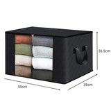 GOMINIMO 6 Pack 90L Clothes Storage Bag with Handles Black - Rear View