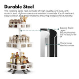 GOMINIMO 3 Tier Rotating Spice Rack Square Shape (White) - 45-Degree Angle