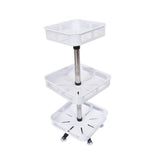 GOMINIMO 3 Tier Rotating Spice Rack Square Shape (White) - Low Angle