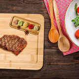 GOMINIMO 3 Pieces Bamboo Chopping Board with Stand (3 sizes) - Close-Up Angle