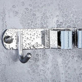 GOMINIMO Stainless Steel Broom Mop Holder Wall Mount with 3 Racks 4 Hooks (Grey) - Side View