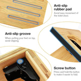 GOMINIMO Foldable Bamboo Toilet Step Stool with Non-Slip Base - Side View