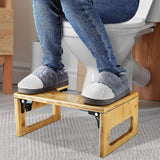 GOMINIMO Foldable Bamboo Toilet Step Stool with Non-Slip Base - Top-Down View