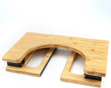 GOMINIMO Foldable Bamboo Toilet Step Stool with Non-Slip Base - 45-Degree Angle