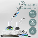 GOMINIMO Wireless Electric Scrubbing Tool with 7 Interchangeable Brush Attachments (White) - Front View