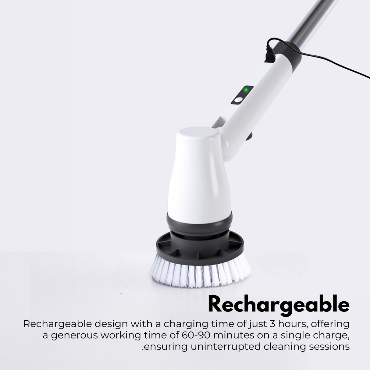 GOMINIMO Wireless Electric Scrubbing Tool with 7 Interchangeable Brush Attachments (White)