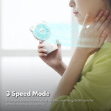 GOMINIMO HandHeld Fan (White) - Close-Up Angle