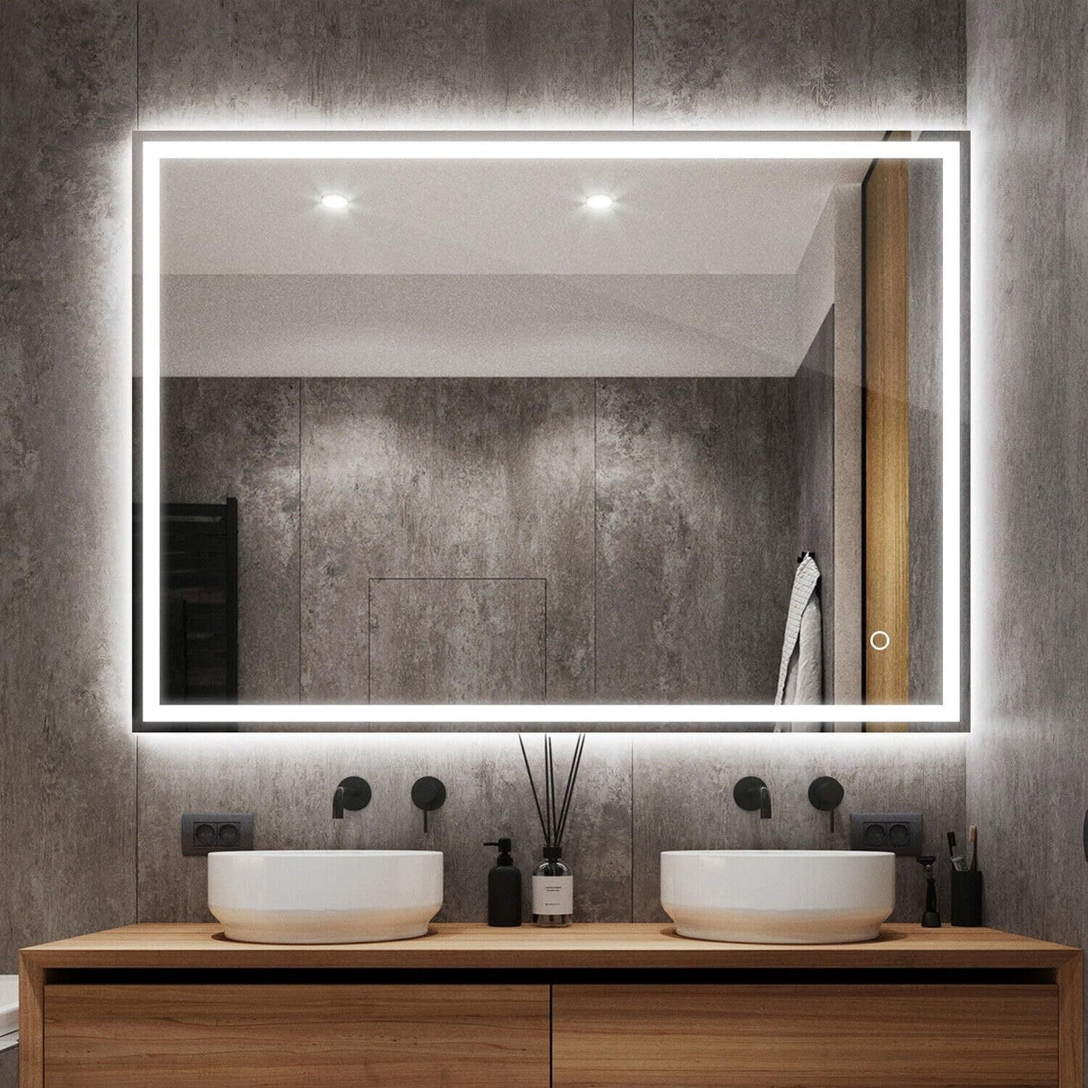 Gominimo Bluetooth LED Bathroom Mirror 800mm Rectangular with Anti-Fog Function