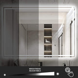 Gominimo Bluetooth LED Bathroom Mirror 800mm Rectangular with Anti-Fog Function - Top-Down View