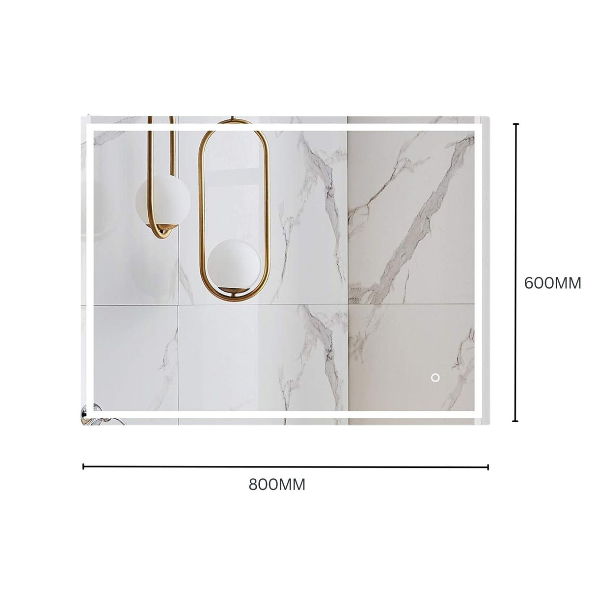 Gominimo Bluetooth LED Bathroom Mirror 800mm Rectangular with Anti-Fog Function