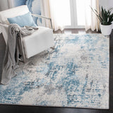Elegant Abstract Blue and Grey Floor Mat - 160x230cm - Front View