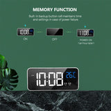 GOMINIMO Digital Clock Mirrored White - Low Angle