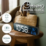 GOMINIMO Digital Clock Mirrored Black - - Front View