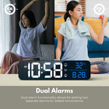 GOMINIMO Digital Clock Mirrored Black - - 45-Degree Angle