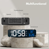 GOMINIMO Digital Clock Mirrored Black - - Close-Up Angle