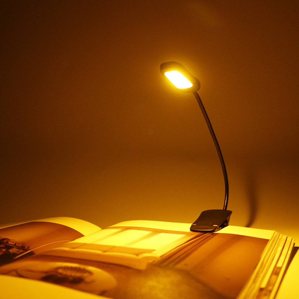 9-LED Adjustable Brightness Clip-On Reading Light with USB Charging