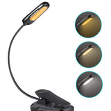 9-LED Adjustable Brightness Clip-On Reading Light with USB Charging - Rear View