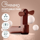 GOMINIMO USB Rechargeable Portable Handheld Fan with 3 Speed(Brown) - Front View