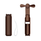 GOMINIMO USB Rechargeable Portable Handheld Fan with 3 Speed(Brown) - Close-Up Angle