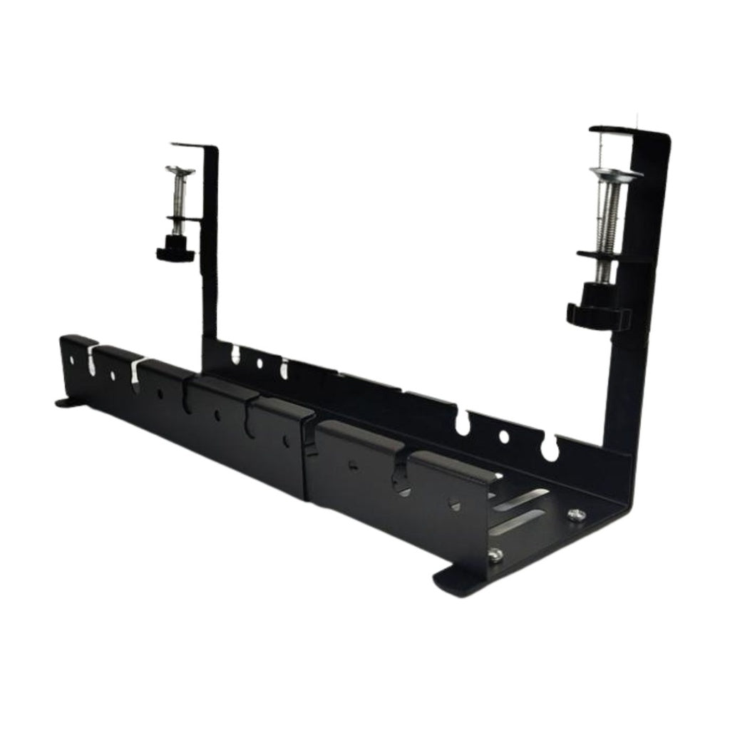 GOMINIMO Adjustable Cable Management Tray - No Drill Installation (Black)