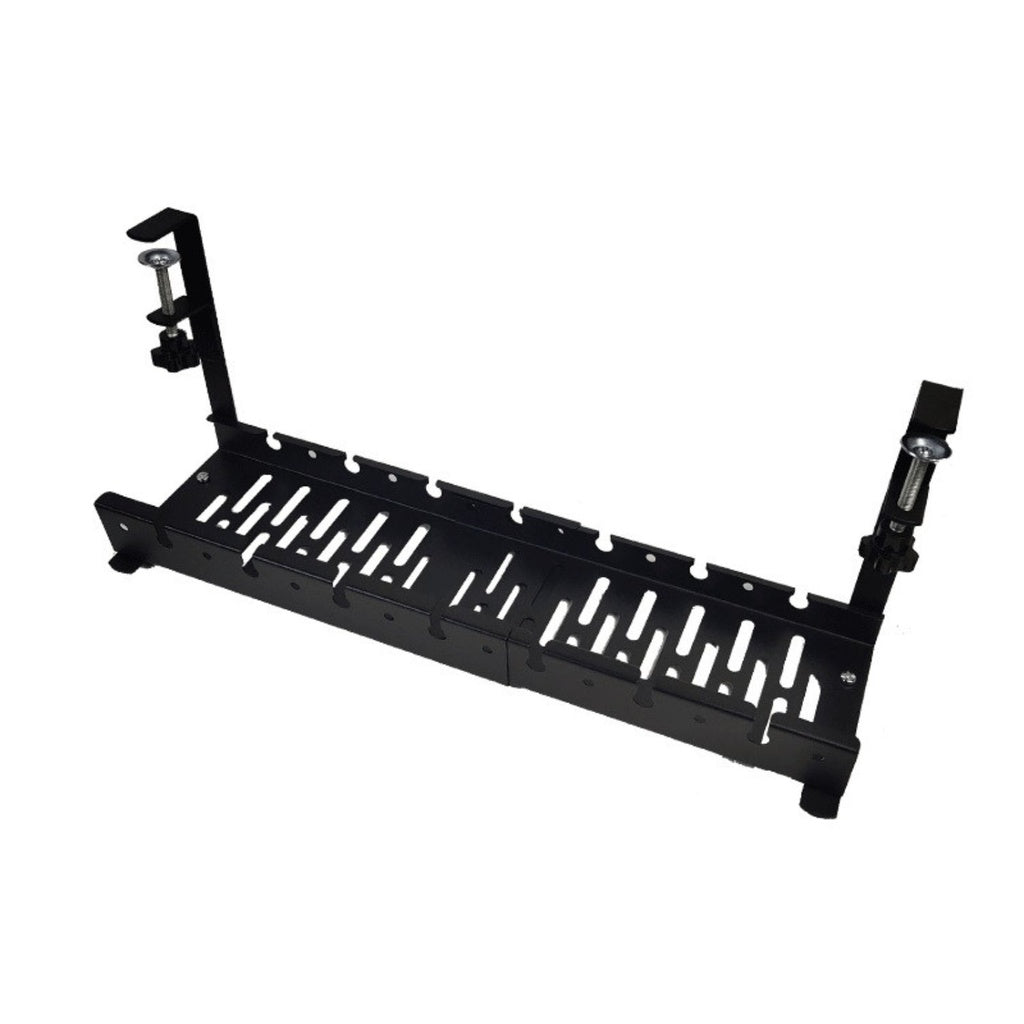 GOMINIMO Adjustable Cable Management Tray - No Drill Installation (Black)