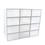 GOMINIMO Plastic Shoe Box 12PCS Medium Size Premium (White) - Rear View