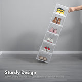 GOMINIMO Plastic Shoe Box 12 PCS Large Size (White) - Top-Down View