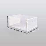 GOMINIMO Plastic Shoe Box 12 PCS Large Size (White) - Rear View