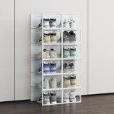 GOMINIMO Plastic Shoe Box 12 PCS Large Size (White) - Close-Up Angle