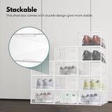 Premium 24-Pack White Plastic Shoe Organizer with Transparent Doors - Top-Down View
