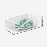 Premium 24-Pack White Plastic Shoe Organizer with Transparent Doors - Low Angle