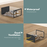 Premium 24-Pack Black Transparent Shoe Storage Boxes - GOMINIMO - Rear View