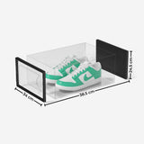 Premium 24-Pack Black Transparent Shoe Storage Boxes - GOMINIMO - Low Angle