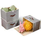 GOMINIMO 3 Pack 24L Foldable Storage Organizers (Gray) - Side View