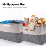 GOMINIMO 2 Pack 29L Foldable Storage Organizers (Gray + Beige) - Side View