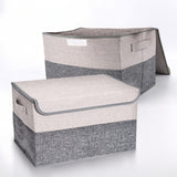 GOMINIMO 2 Pack 29L Foldable Storage Organizers (Gray + Beige) - 45-Degree Angle