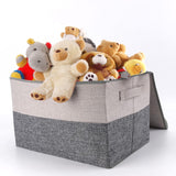 GOMINIMO 2 Pack 29L Foldable Storage Organizers (Gray + Beige) - Rear View