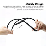 GOMINIMO 30 Pack of Non-Slip Velvet Suit Hangers with Tie Organisers (Black) - 45-Degree Angle