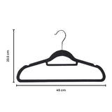 GOMINIMO 30 Pack of Non-Slip Velvet Suit Hangers with Tie Organisers (Black) - Extra Image