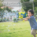 GOMINIMO 132-Hole Bubble Blaster Gun for Kids - Vibrant Dark Blue & Green Design - Top-Down View