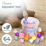 GOMINIMO Mochi Squishy Toy 64pcs for Kids Party Favors - Front View