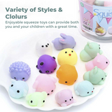 GOMINIMO Mochi Squishy Toy 64pcs for Kids Party Favors - Rear View