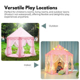 Gominimo Kids Pink Hexagonal Play Tent with LED Lights - 45-Degree Angle