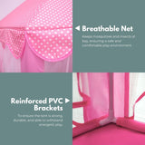 Gominimo Kids Pink Hexagonal Play Tent with LED Lights - Rear View