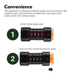 KILIROO Portable Bike Security Folding Lock with 4-Digit Code (Black) - Top-Down View