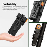 KILIROO Portable Bike Security Folding Lock with 4-Digit Code (Black) - 45-Degree Angle
