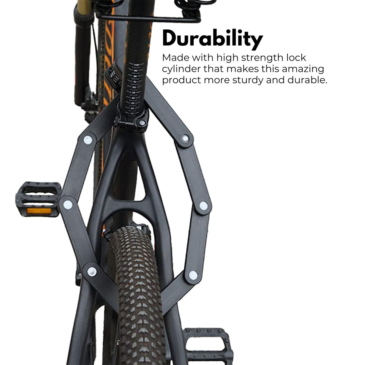 KILIROO Portable Bike Security Folding Lock with 4-Digit Code (Black)