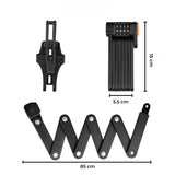KILIROO Portable Bike Security Folding Lock with 4-Digit Code (Black) - Close-Up Angle